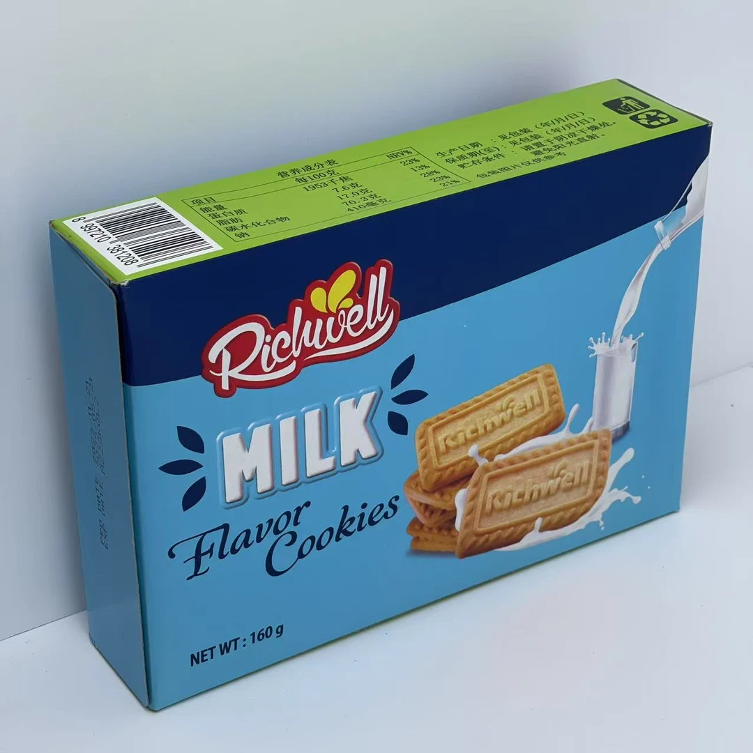 Richwe11牛奶味曲奇饼干160g*3盒