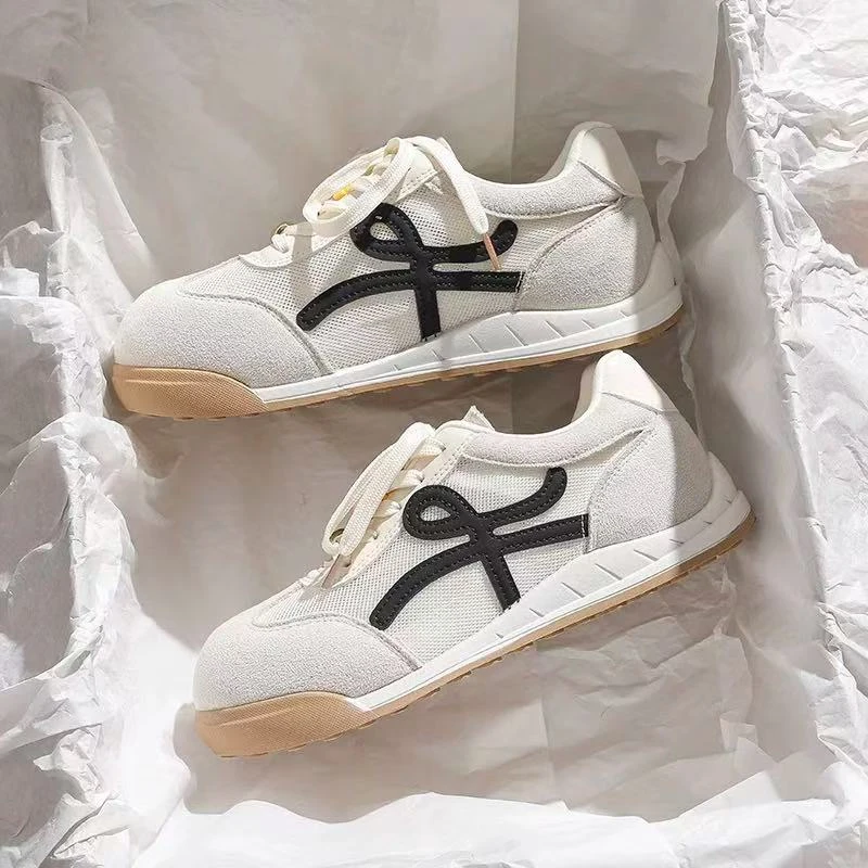 KP006 复古德训鞋女025夏季新款网面软底系带阿甘鞋女运动跑步鞋