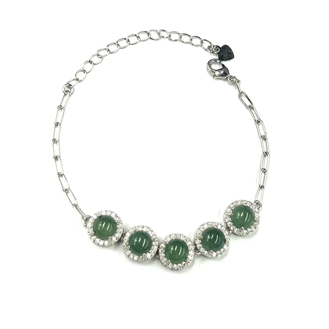 【符老板】S1176-国风气质款翡翠蛋面手链-赠礼盒