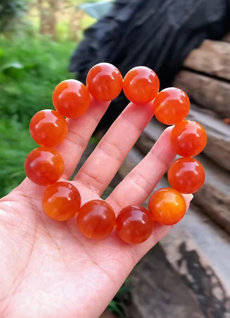 【冰种玉化】满油琥珀木手串全透光男女款佩戴盘玩高端文玩收藏送礼