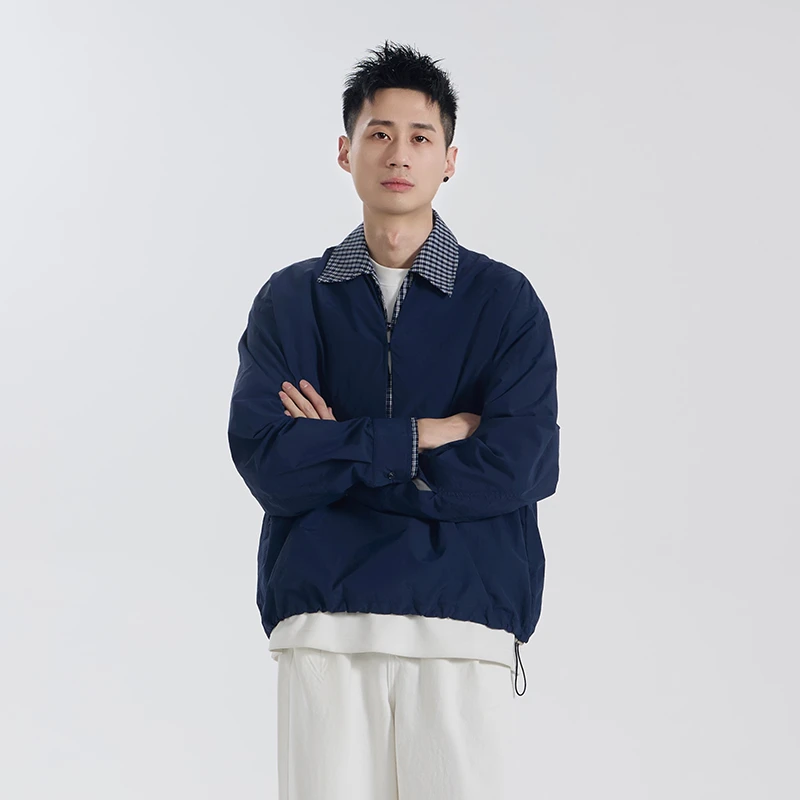 春季宽松假两件套头韩版简约百搭休闲高级感男装时尚百搭外套6120