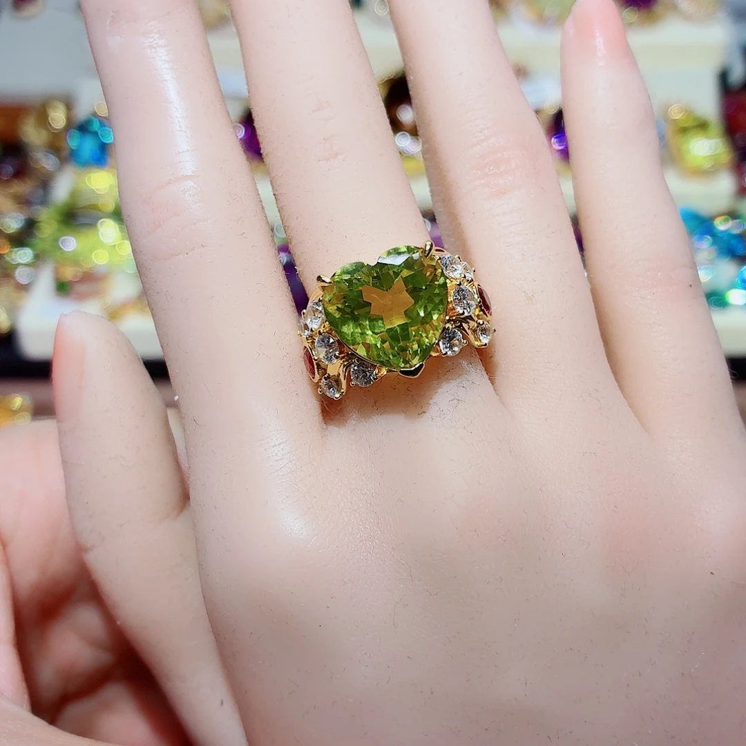 水晶戒指银S925镶嵌