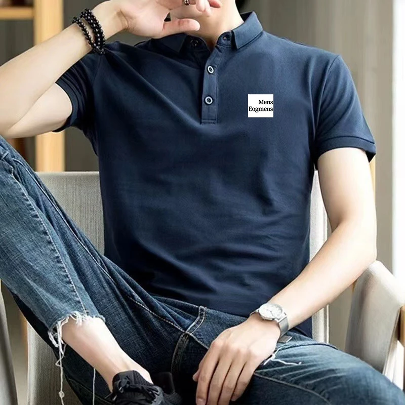 潮牌男士短袖polo衫夏季薄款青年时尚印花T恤休闲设计感翻领体恤