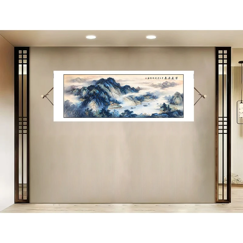 {530紫气东来}60x180cm现代简约挂轴装饰画办公室家居装饰画