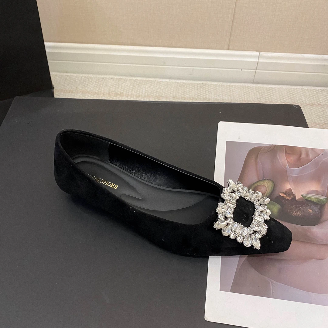 春季新款气质方扣小单鞋时尚百搭脚感舒适