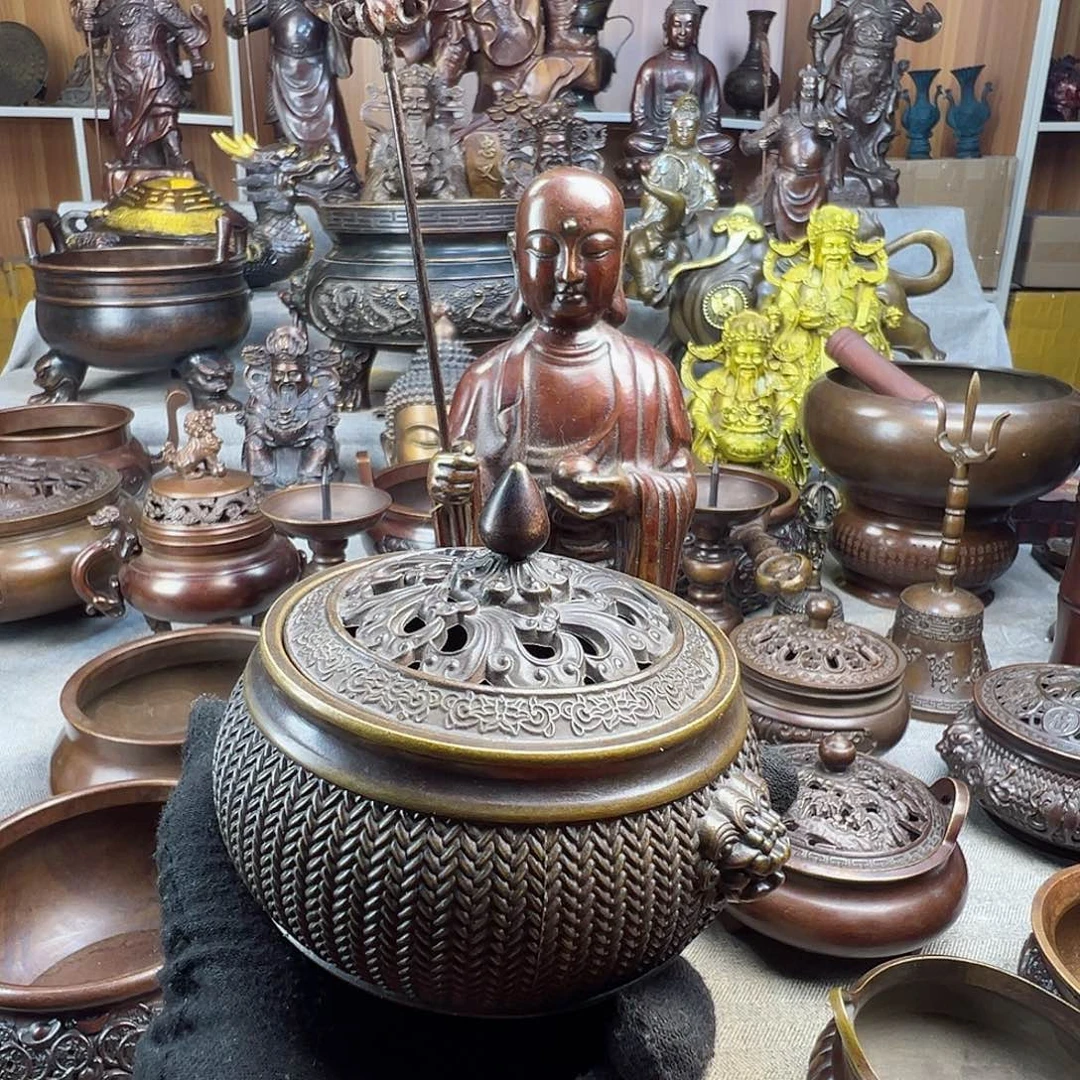 铜香炉铜摆件铜工艺品风水摆件