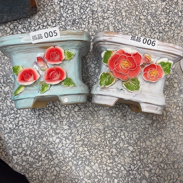 杨***依粗陶材质多肉花盆005。006孤品