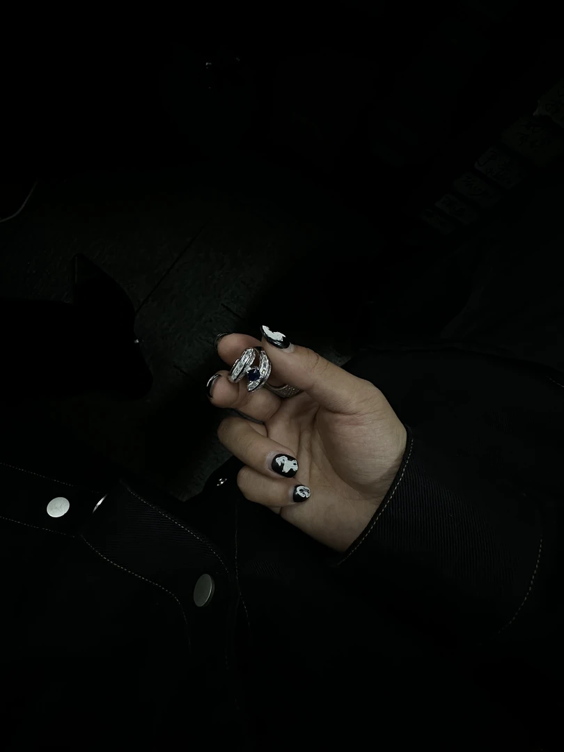 合金戒指 【陨灭 寂灭神剑 戒指】羽毛蓝锆戒指国潮风发字嘻哈