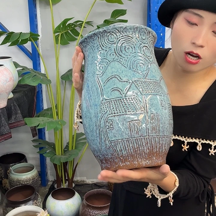 19×30 -粗陶花盆有孔-买买买