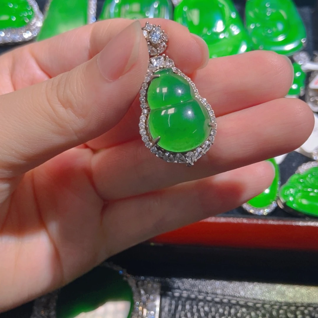 翡翠银S925镶嵌吊坠(不含链)