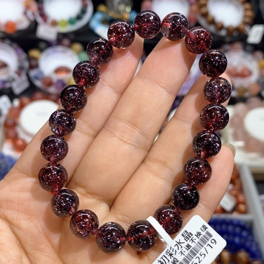 水晶手串未镶嵌玫瑰金草莓9➕