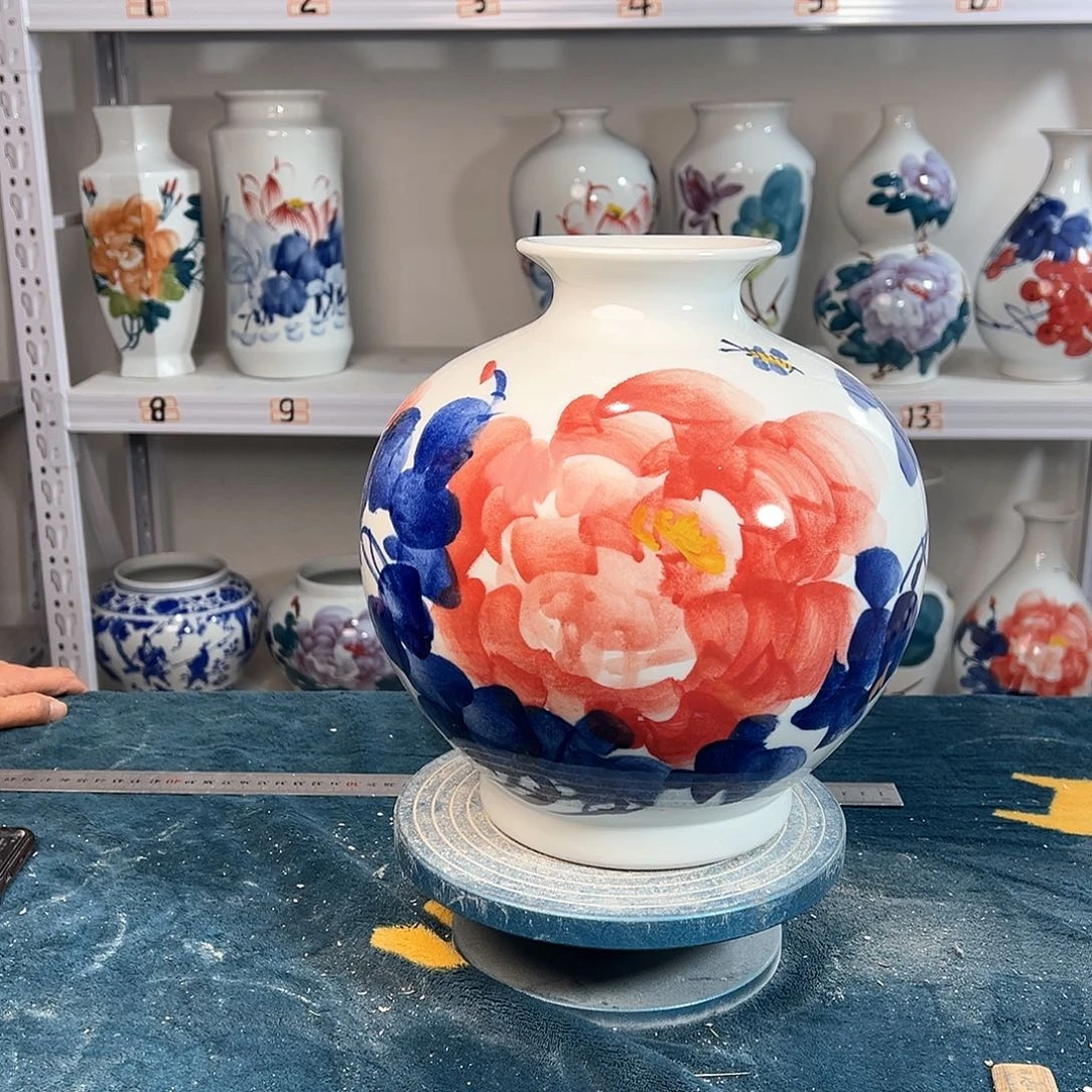 摆件景德镇陶瓷石红牡