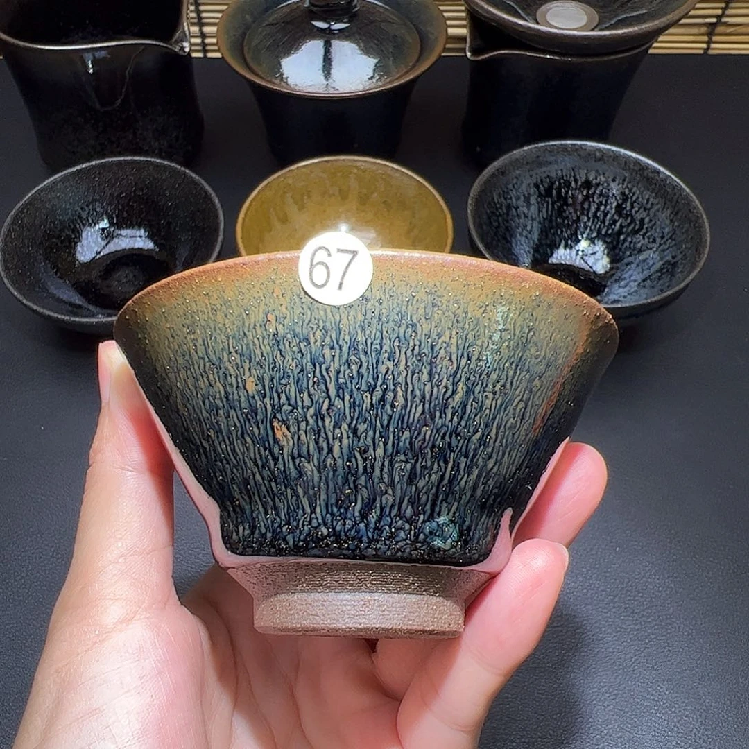 茶盏龙窑柴烧建盏，斗笠