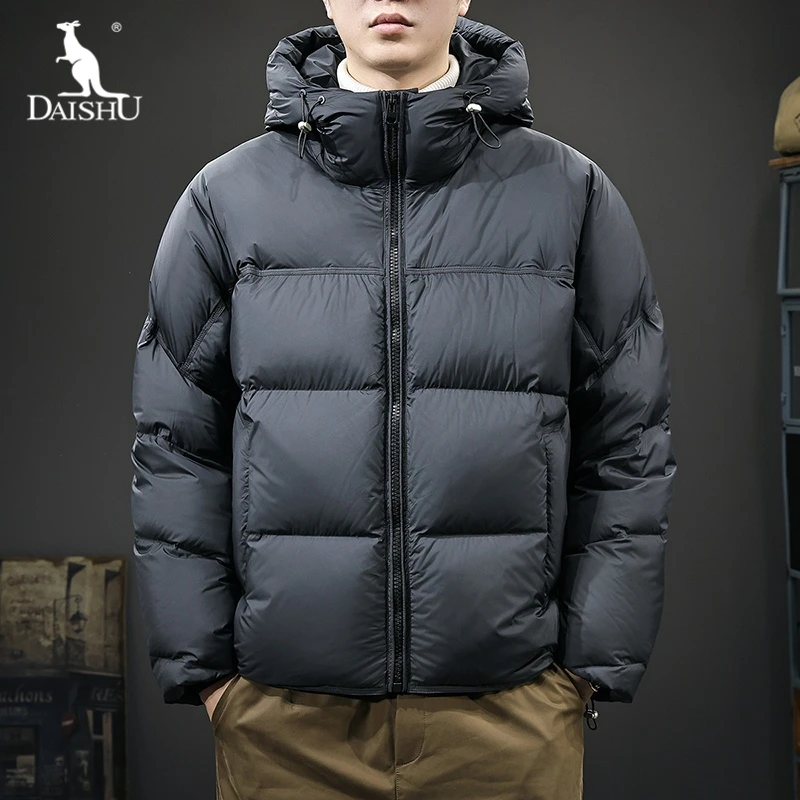 Dai Shu/袋鼠2025冬季加厚保暖男士羽绒服新款美式连帽防风面包服