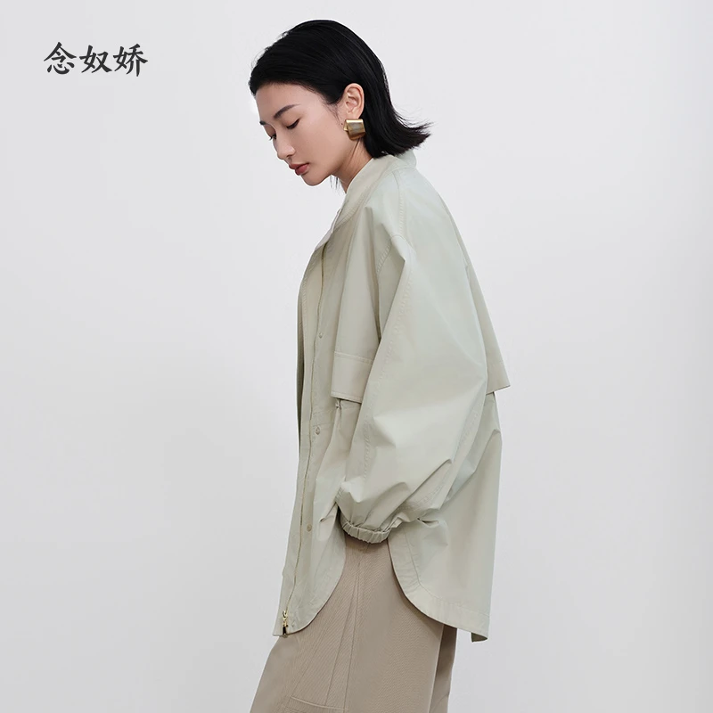 念奴娇商场同款2025春装新品轻便风衣女立翻快干外套CNG5374