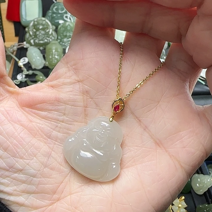 颈饰银S925镶嵌和田玉