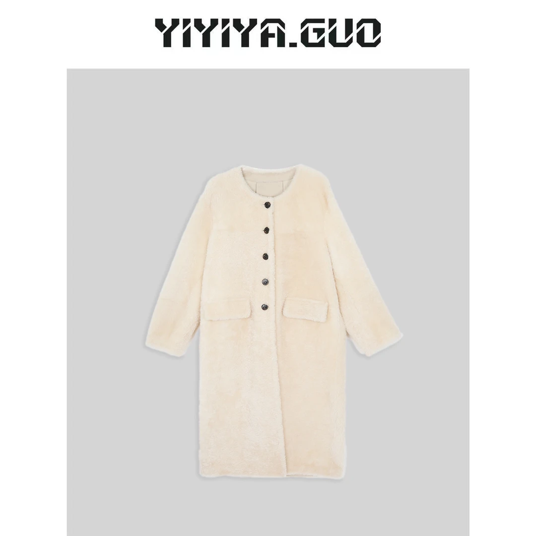 yiyiya.Guo艺艺吖【高奢线·冬日绵绵】长款皮毛一体大衣20242638