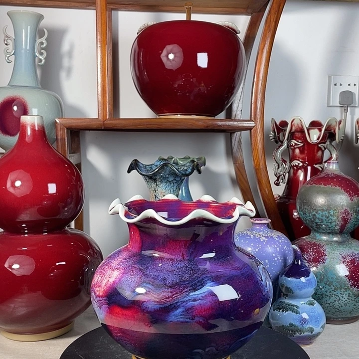 龙***海瓷片钧瓷无双窑变无对