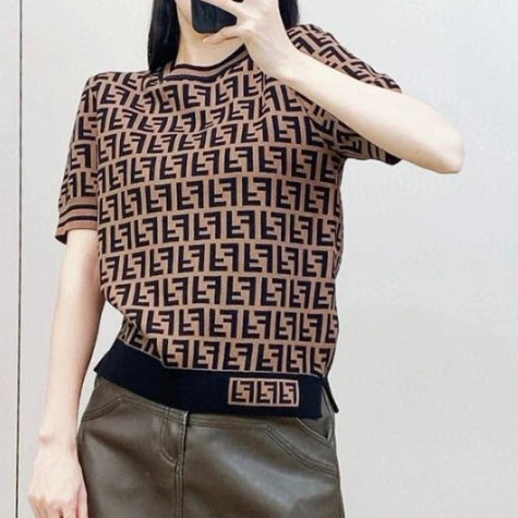 99新 FENDI/芬迪 短袖针织上衣/40码/Xspy034