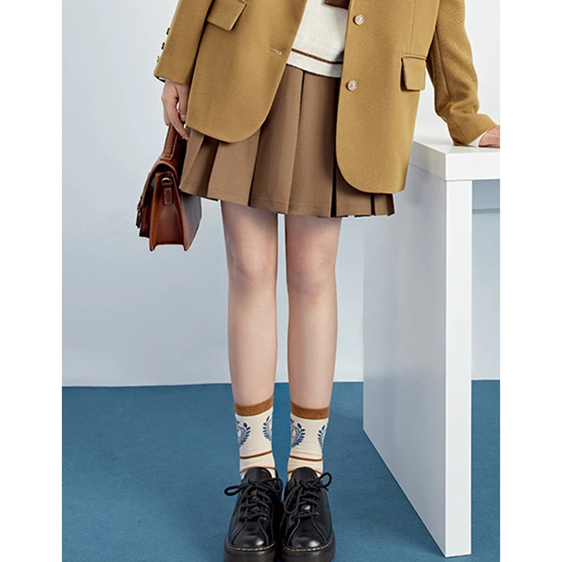 38739【紫系列】高腰显瘦百褶半身裙Z3Z01BS211