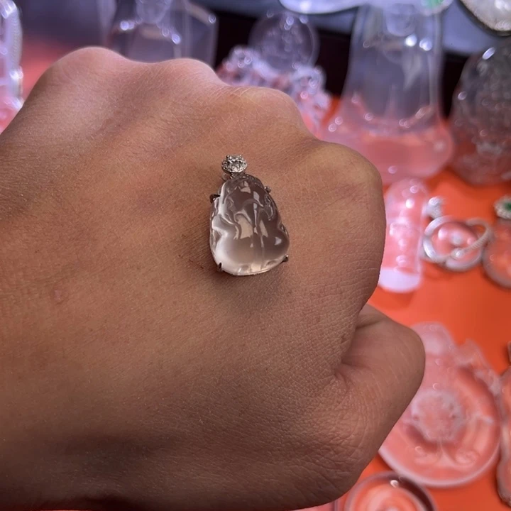 石英质玉银S925镶嵌颈饰