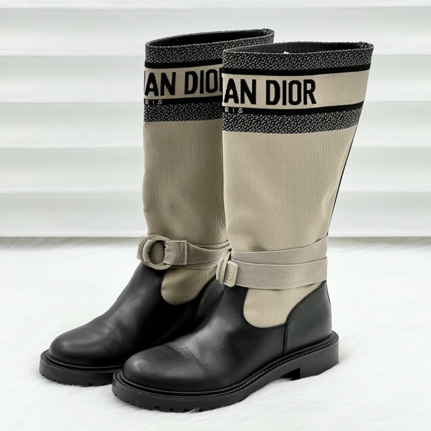 99新 DIOR/迪奥 D-Major 灰褐色中筒靴  36码 公价1.4w x124