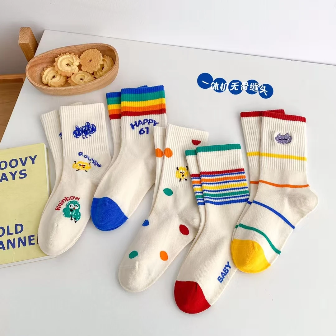 儿童袜秋季新款ins潮袜系列百搭棉袜中筒儿童袜子