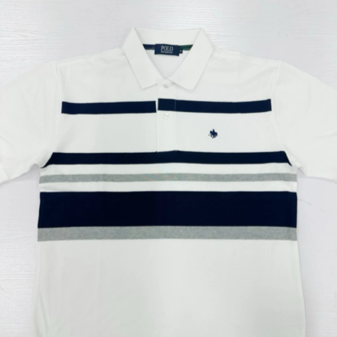 短袖条纹刺绣宽松型水洗薄款T恤半袖透气运动上衣