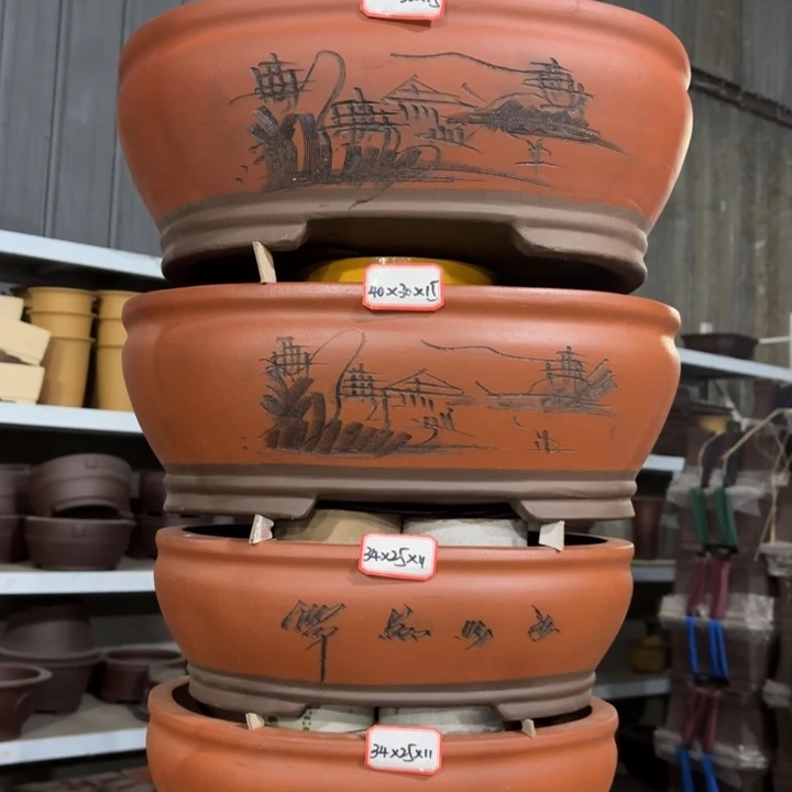 紫砂花盆128-4。