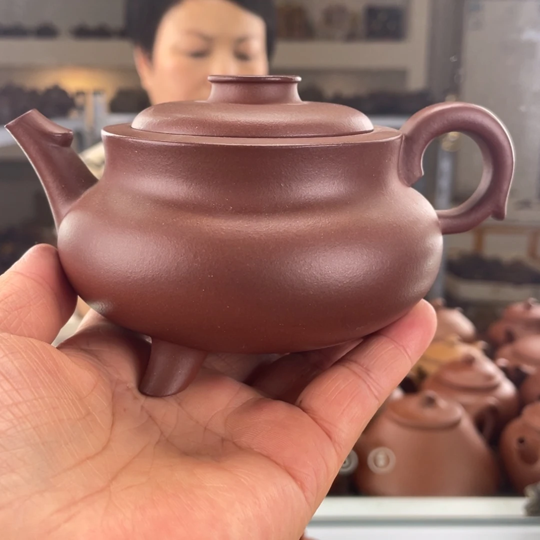 茶壶紫砂红皮龙三足凤饮250cc