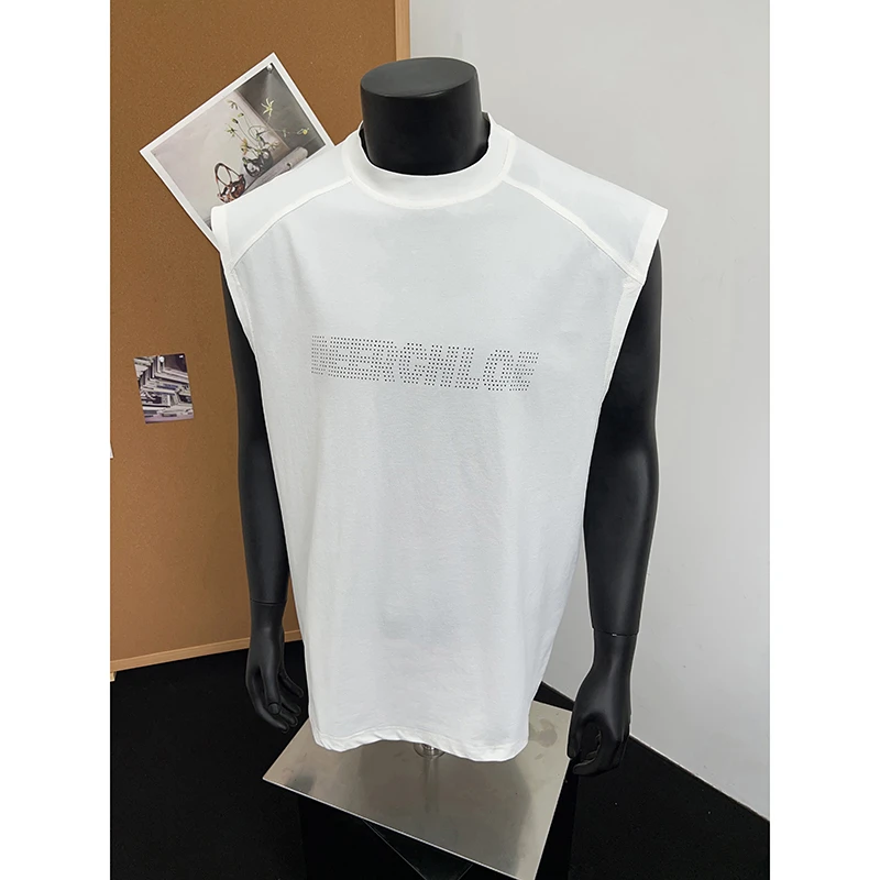 美式速干透气背心男夏季宽松休闲无袖T恤潮流字母设计感坎肩上衣