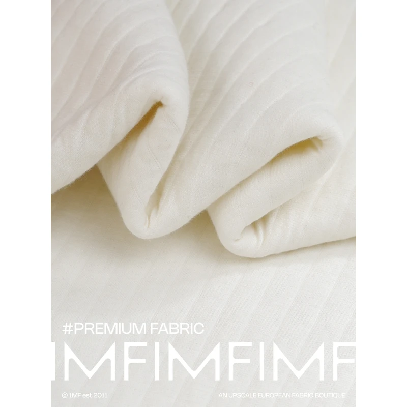 JIS面料 棉交织夹棉奶黄/绿绗缝服装布料 幅宽140CM 意大利直邮