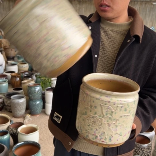 紫砂花盆高20口20————-