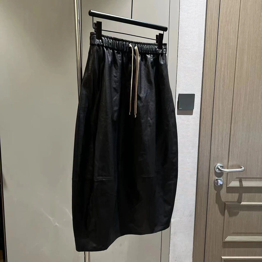 【大L】重磅外贸进口高奢重工设计师风通勤百搭皮半身裙251079