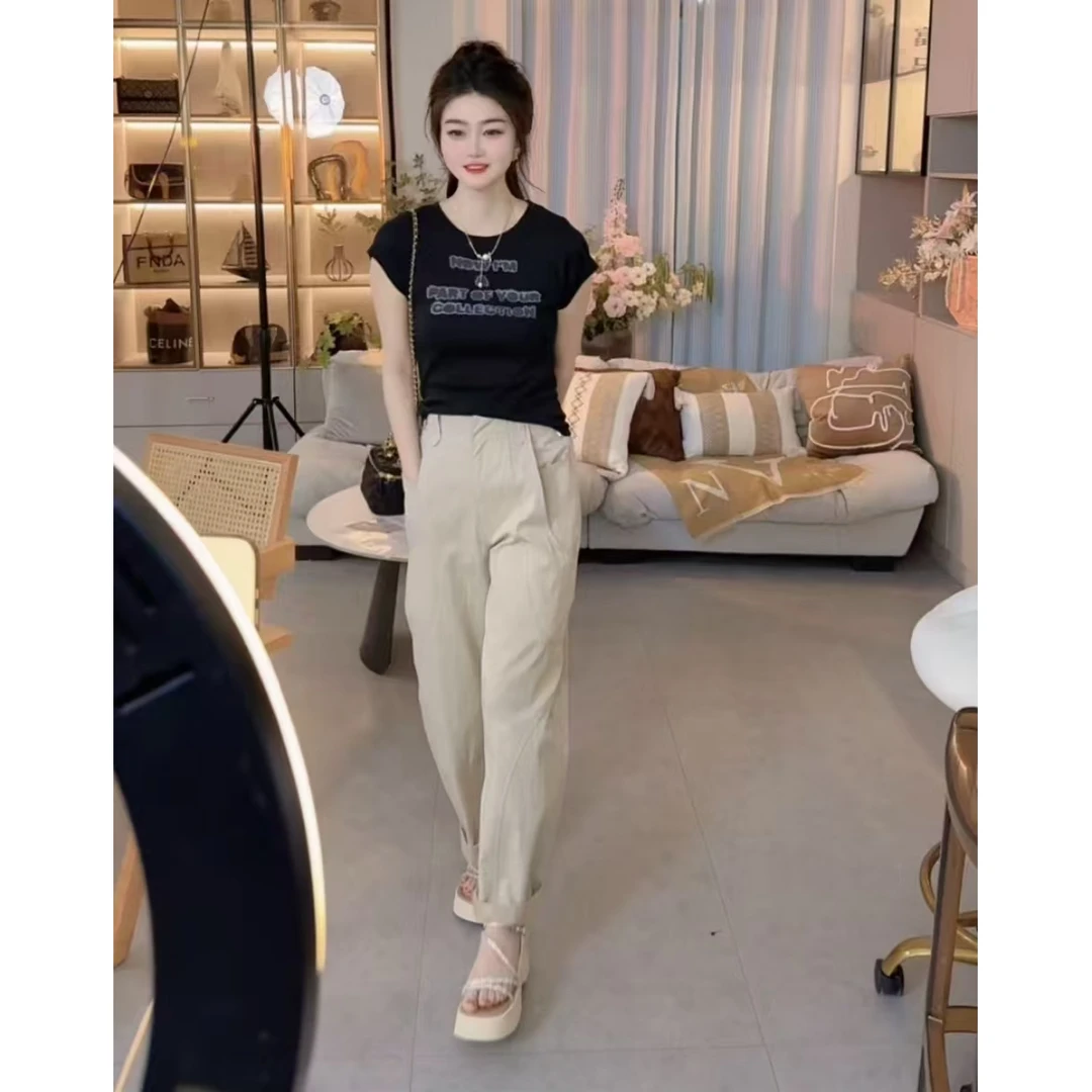 『拼接工装A』设计显瘦百搭时尚休闲裤85111