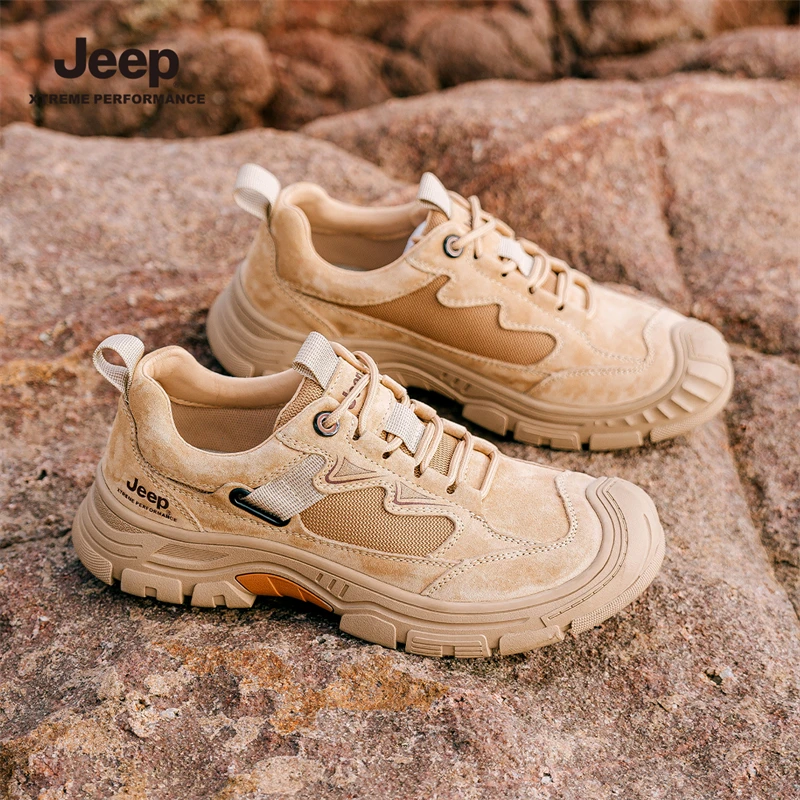 Jeep吉普男士登山鞋2025新款户外徒步厚底耐磨运动男鞋包头劳保鞋