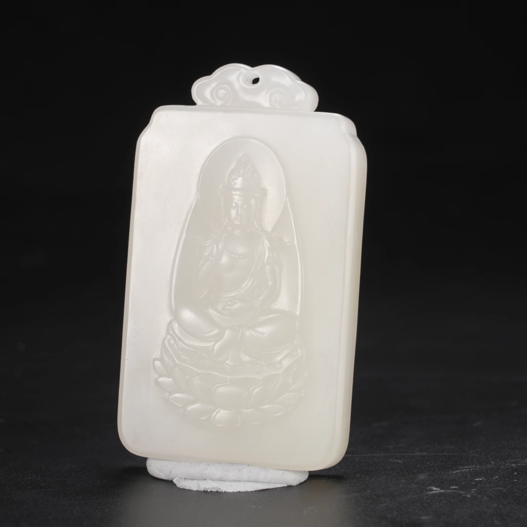 "lot17和田玉白玉观音(""徐瑞卿 （国大师）"")/保利拍卖"