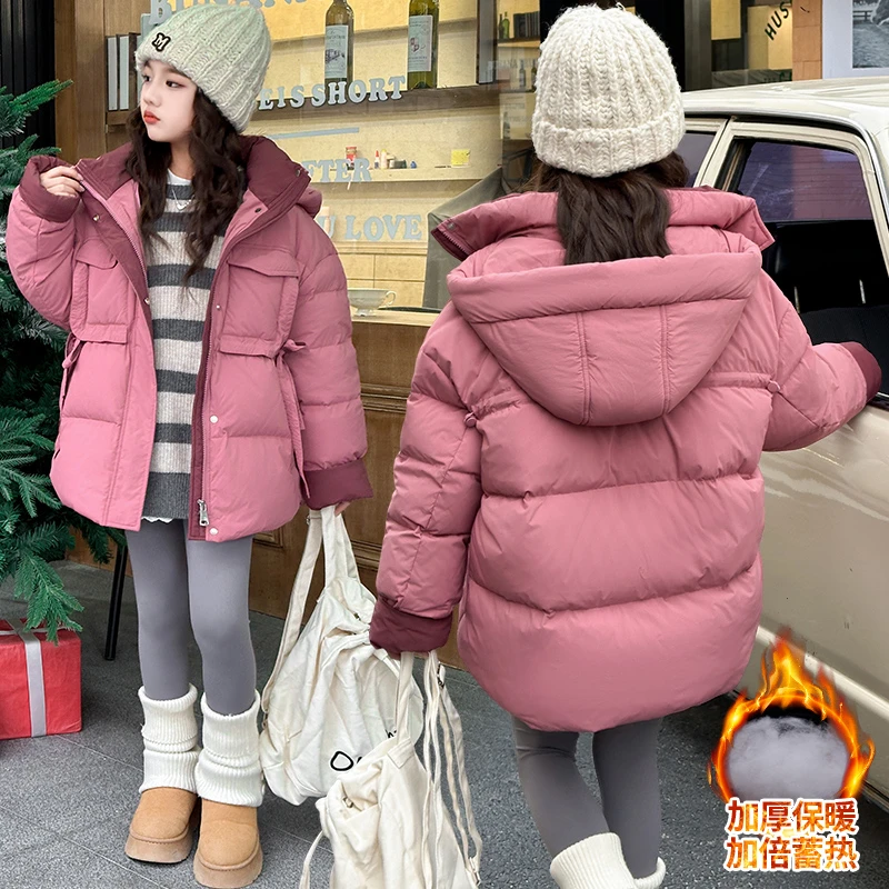女童棉衣外套2025新款公主风百搭风洋气棉服中长款休闲风棉袄短款