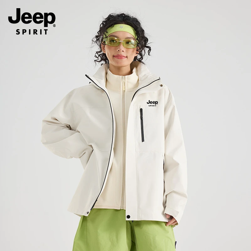 JEEP SPIRIT吉普爆款高品质户外男女同款三合一可拆卸冲锋衣夹克