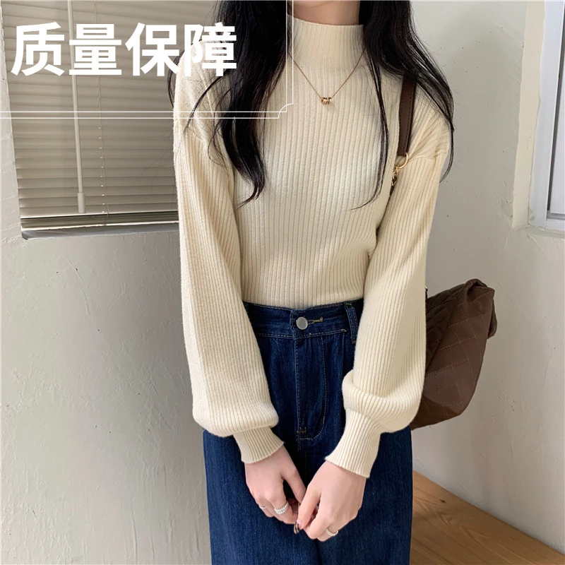 哺乳上衣秋冬新款内搭半高领辣妈长袖打底衫百搭衣服洋气显瘦