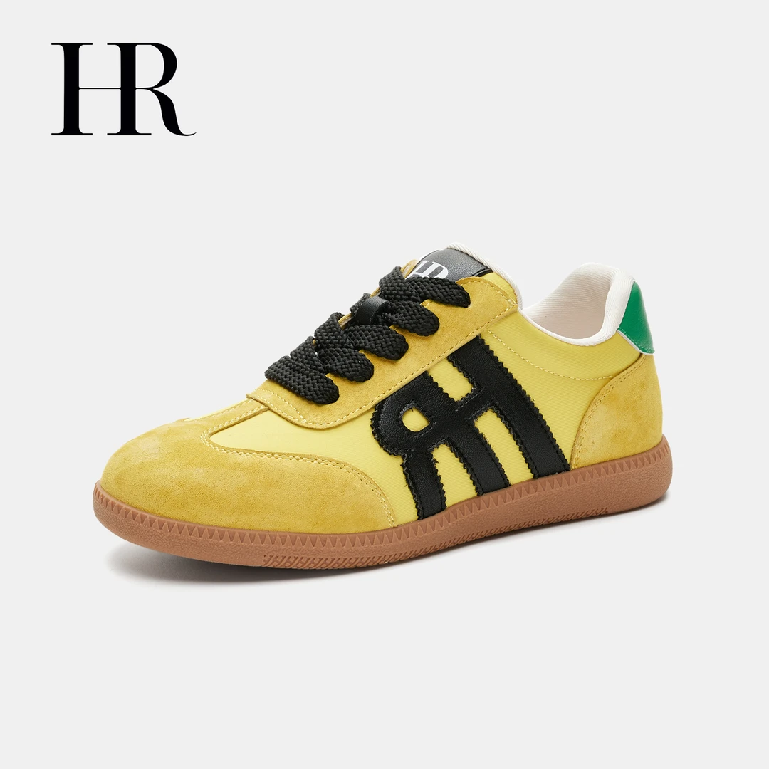 HR/赫莲娜复古休闲舒适2025春季新款女鞋百搭平底简约潮流运动鞋.