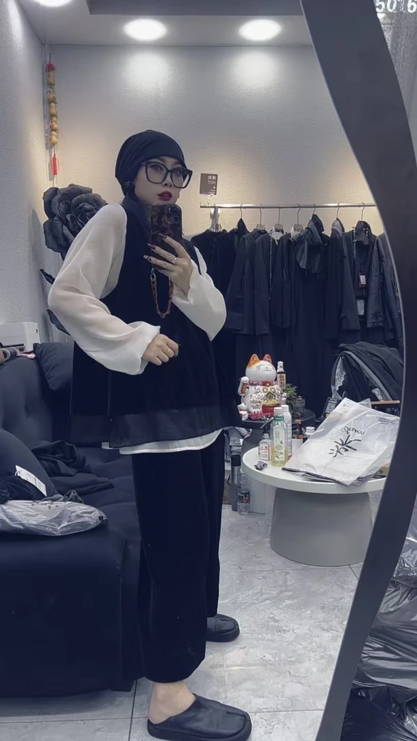 973大码女装丝绒三件套显瘦洋气气质高雅