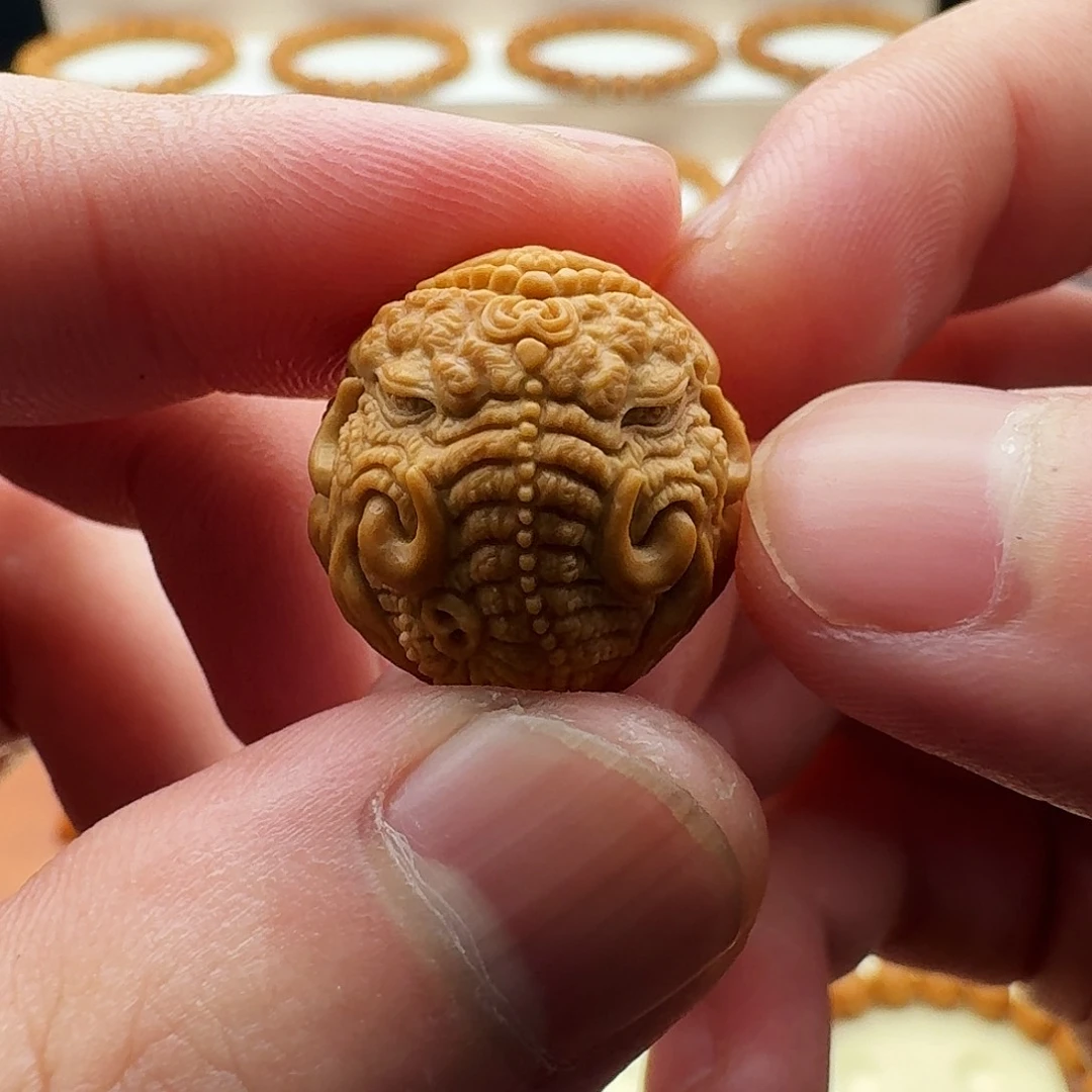 其***实猴头核桃吊坠象神