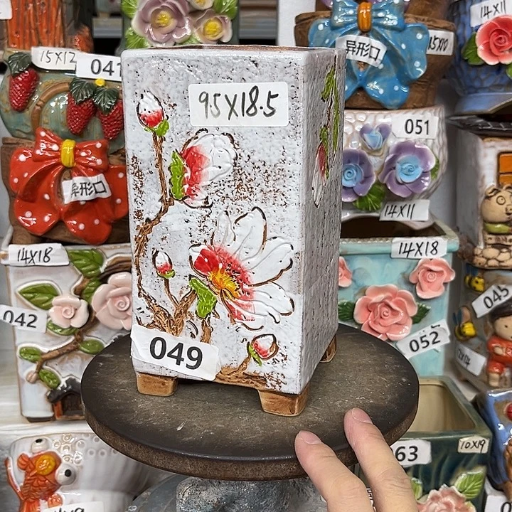 紫砂花盆粗陶材质多肉花盆