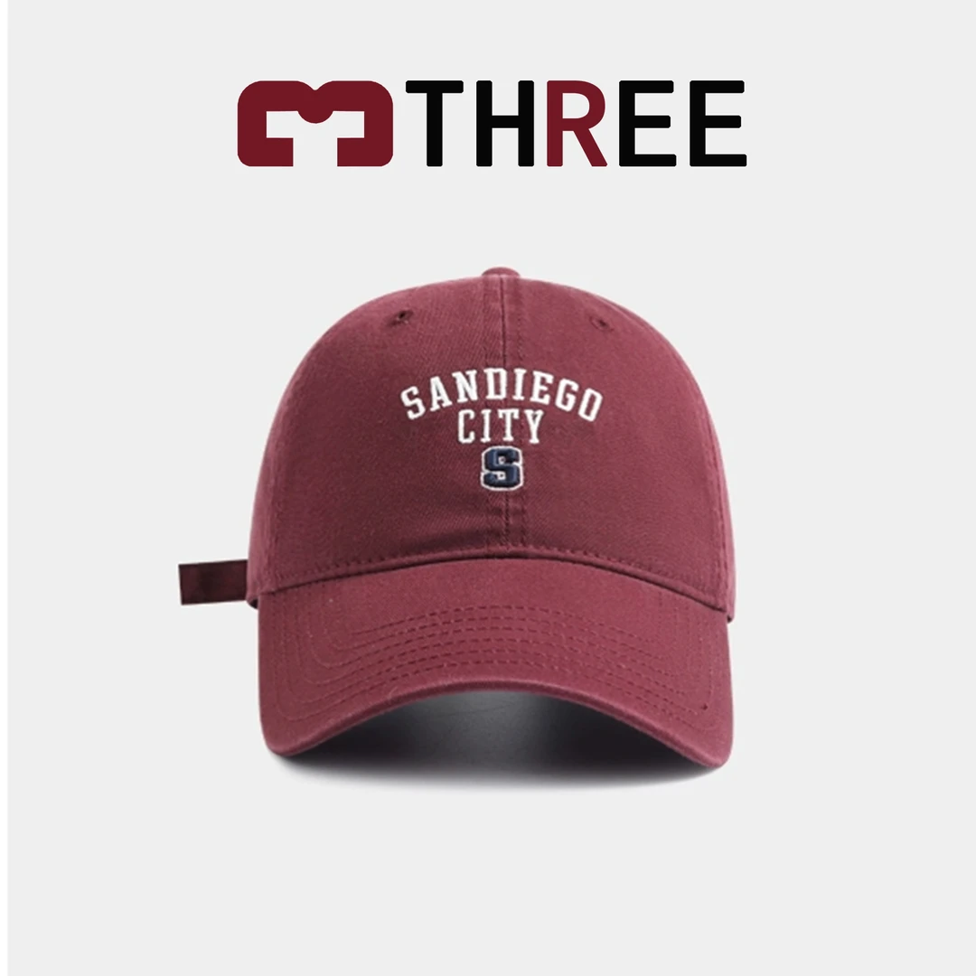 SANDIECO刺绣潮流春夏鸭舌帽男女时尚百搭水洗磨毛软顶棒球帽子