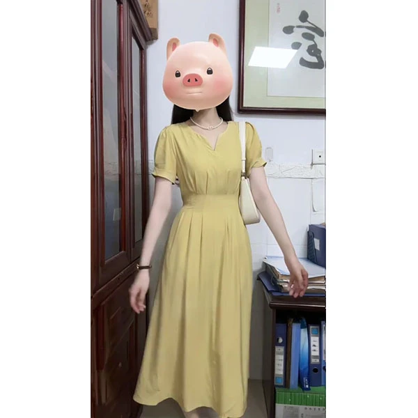2025法式时尚新款气质连衣裙女夏收腰显瘦通勤海边度假a字长裙