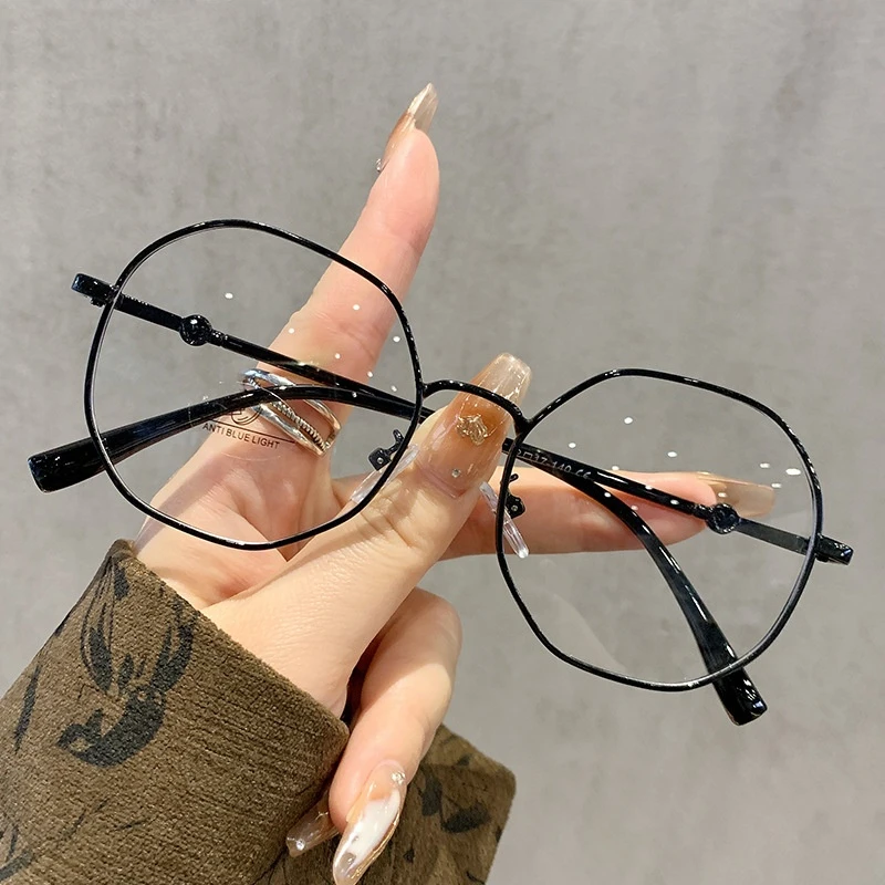 超轻多边形眼镜可配近视度数金属防蓝光眼镜男高级感细框素颜眼镜