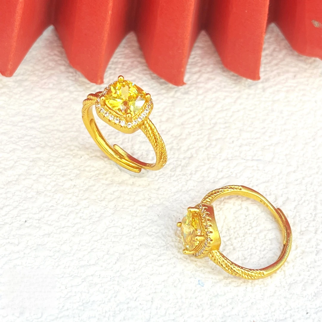 合金戒指 金店同款小方糖首饰国潮风时尚百搭包邮