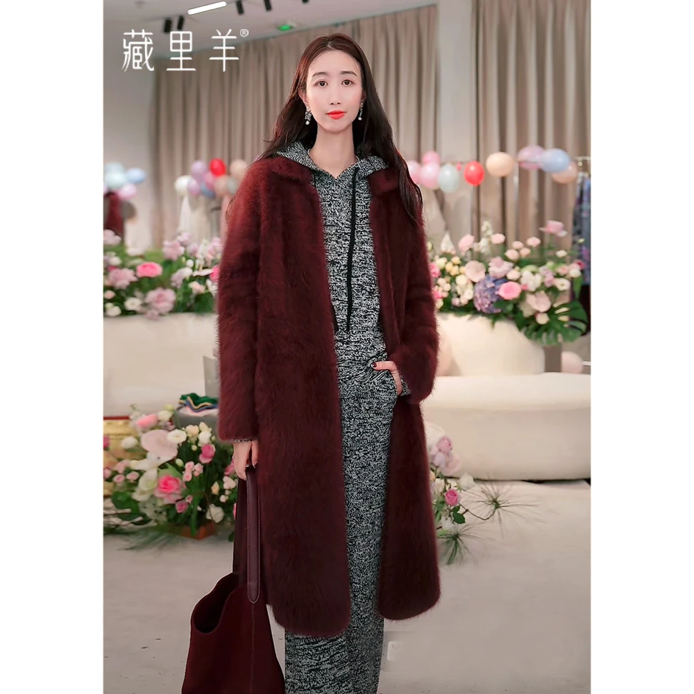 藏里羊【北美小动物毛毛】“随性过冬”翻领系带慵懒感外套 M1415