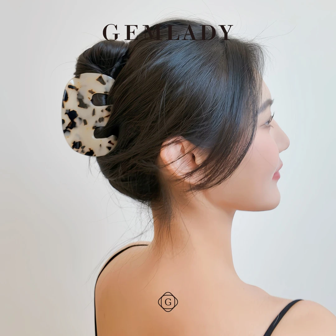 GEMLADY/宝石少女2024秋冬新款醋酸E字大号抓夹优雅发卡